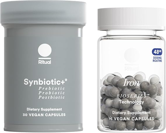 Ritual Iron Stomach Support Duo New 48-Hour Iron BioSeriesTM and Synbiotic+ for Daily Gut Health Support, 30 Day Supply*