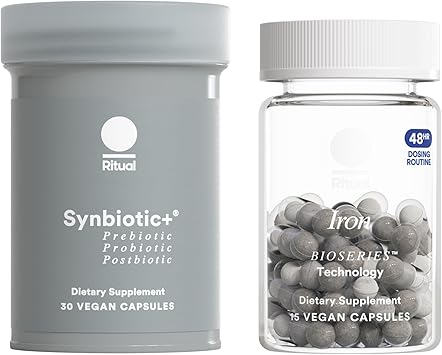 Ritual Iron Stomach Support Duo New 48-Hour Iron BioSeriesTM and Synbiotic+ for Daily Gut Health Support, 30 Day Supply*