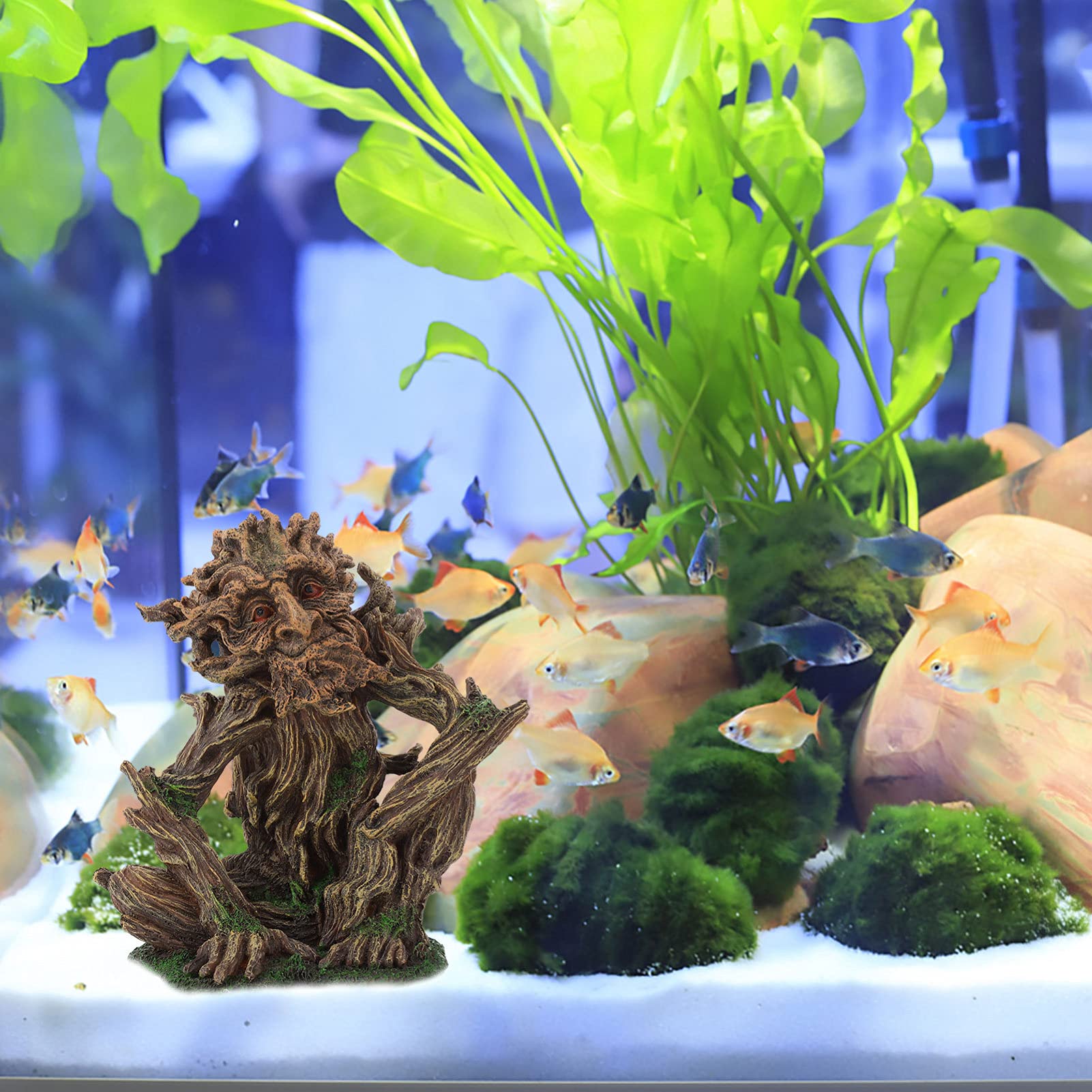 POPETPOP 2 Piezas Pecera Paisajismo Árbol Hombre Poseedor Decoración Aire Tronco Hueco Arbol De Acuario Tronco De Corcho para Hamsters Agua Piedras De Acuario Decoraciones De Acuario Resina