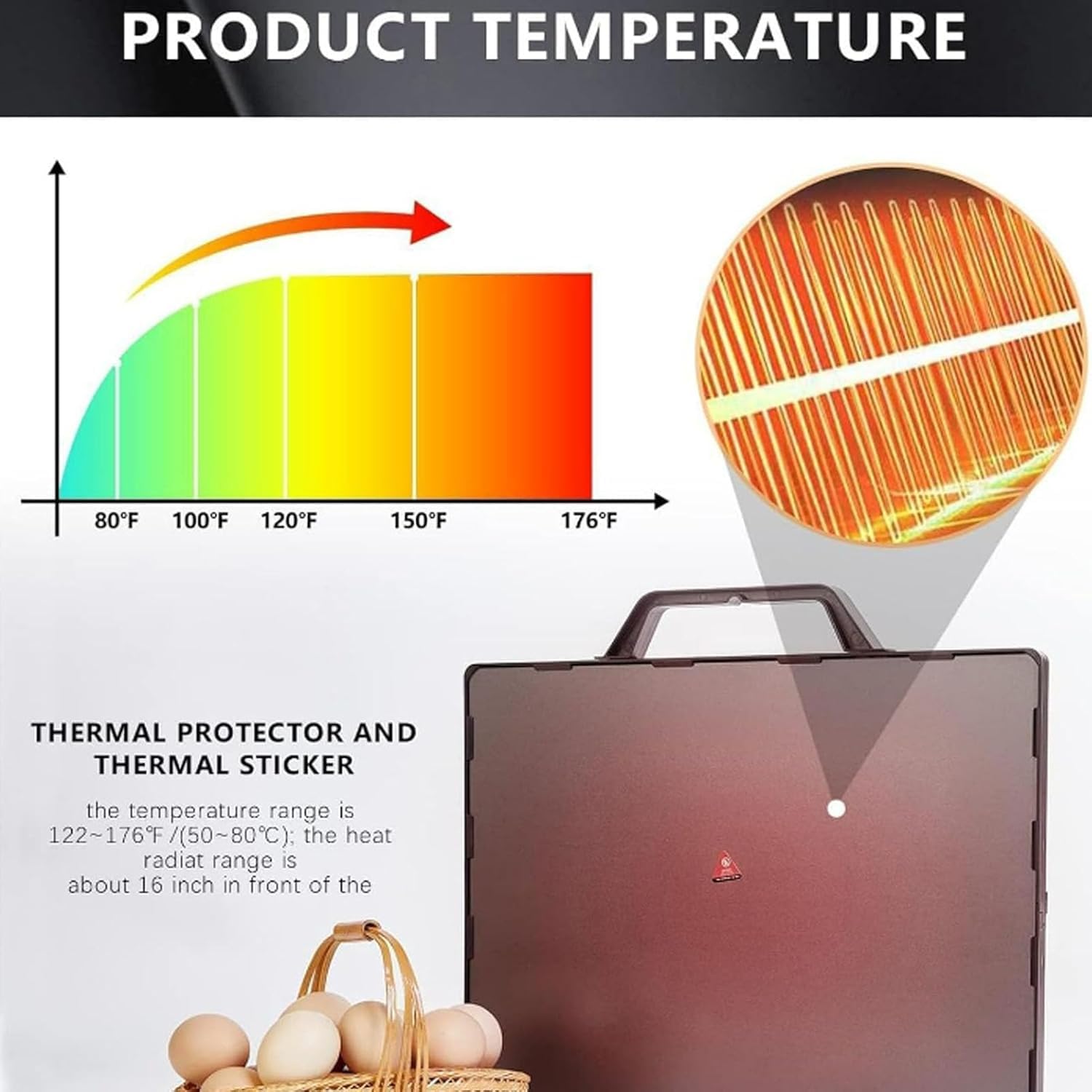 Calentador para Gallineros, Placa Calefactora con Termostato Y Temperatura Ajustable para Criadoras De Perros Y Pollitos, Ideal para Diversos Animales.