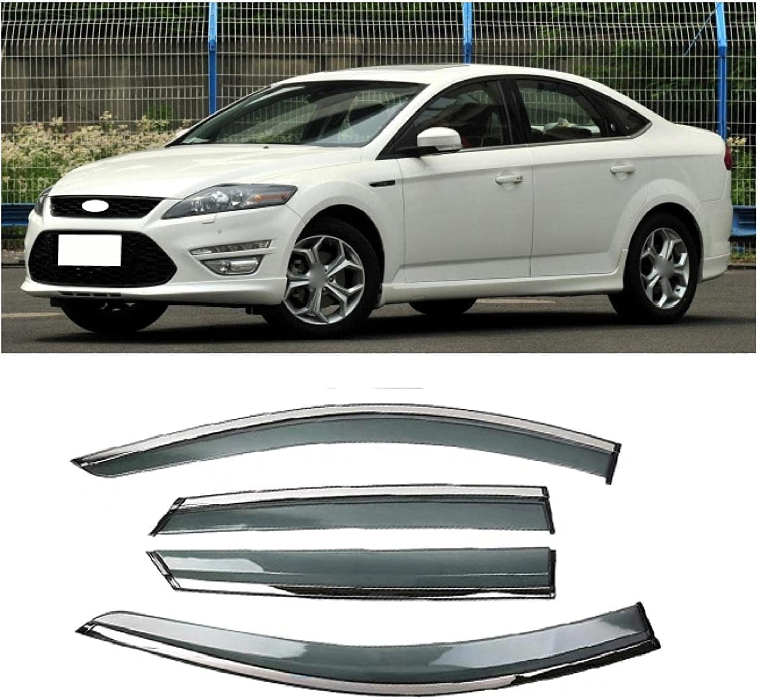 PANXUC Car Wind Deflectors for Ford Mondeo CHIA X 2011-2012, Side Window Wind Rain Deflector Window Visor Sun Rain Guard Smoke Guards