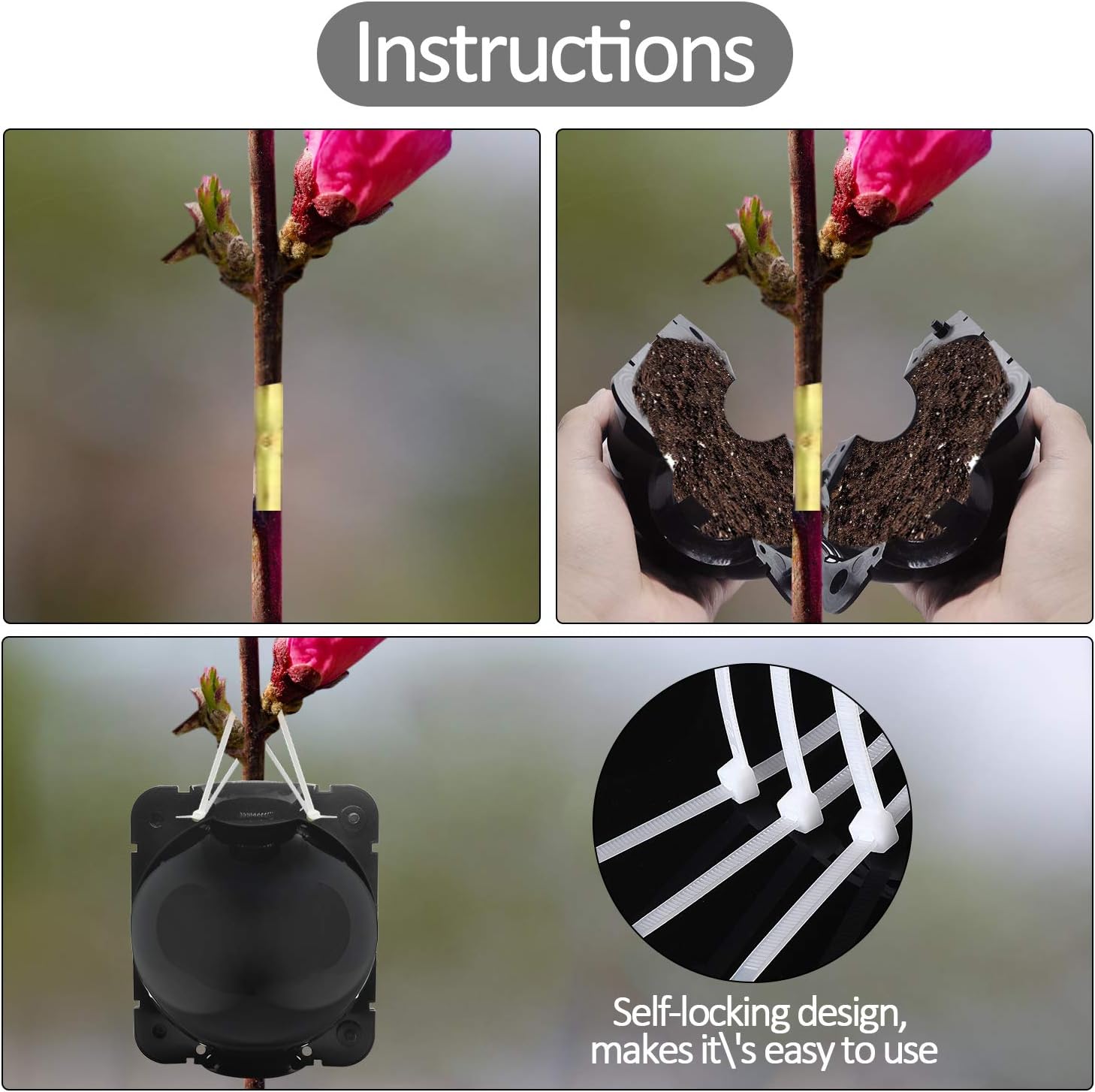 16 PCS Large Size Plant Root Growing Boxes Grafting Device, Reusable Plant Rooting Device Ball, High Pressure Propagation Ball Rooter Boxes for Garden (L 16pcs)