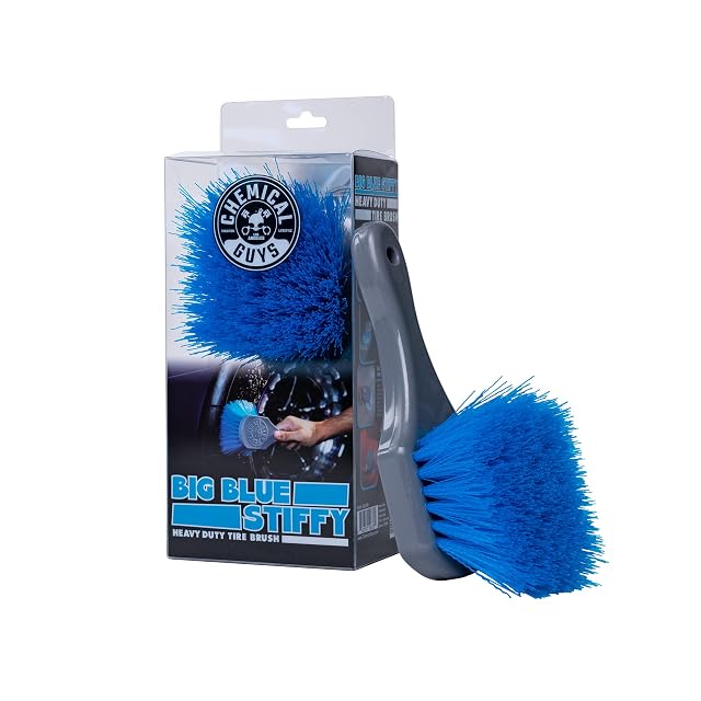 Chemical Guys ACCG05 Big Blue Stiffy Heavy Duty Tire Upholstery Cleaning Brush Safe for Cars Trucks SUVs RVs
