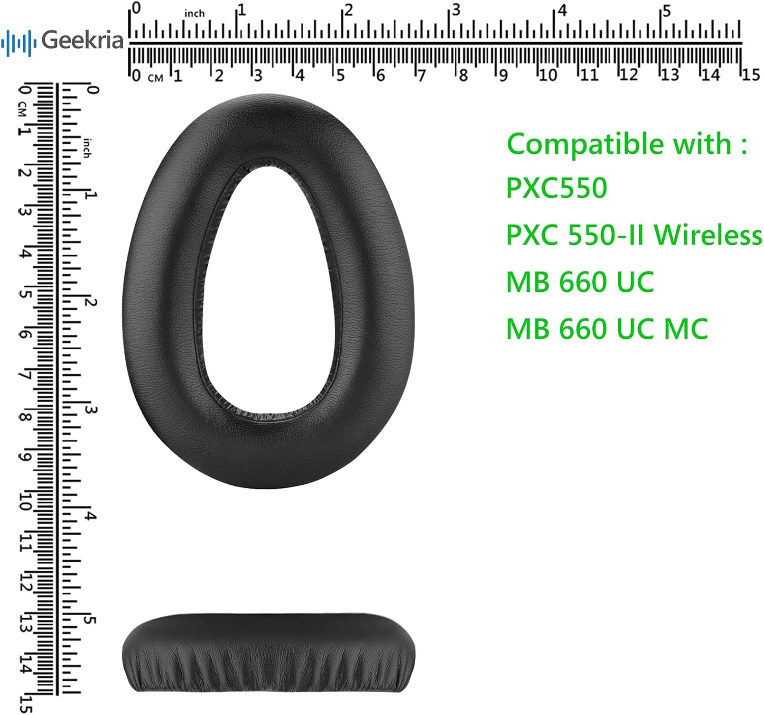 Geekria Replacement Earpads and Cable for Sennheiser PXC 550, PXC 550-II Wireless Headphones, Headset Ear Cushion Repair Parts