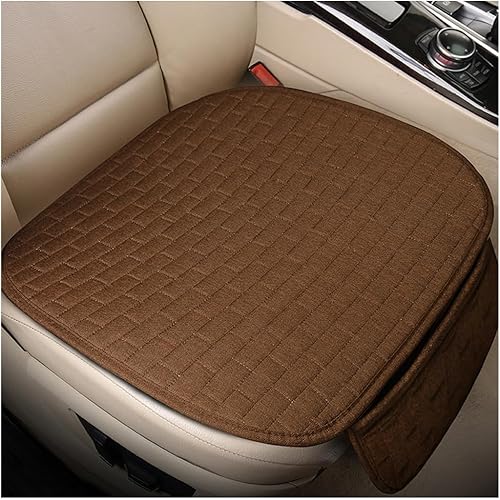 Miniatura 13 de Funda de Asiento de Carro de Lino, Protector de Banco con Fondo Antideslizante, Almohadilla de Asiento Trasero con Bolsillos de Almacenamiento, Gris