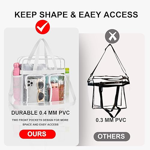 Vista 200 de Oraben Bolsa transparente transparente aprobada para estadios de 12 x 6 x 12 pulgadas, bolsa de estadio para trabajo, juegos deportivos, gimnasio