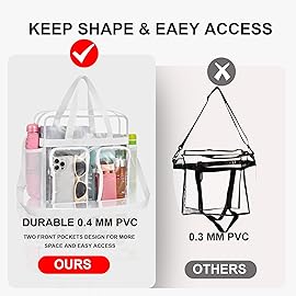 Clear Bag for Stadium Events 12x6x12 Clear Tote Bag for Women Transparent Lunch Bag for Work Sports Concert