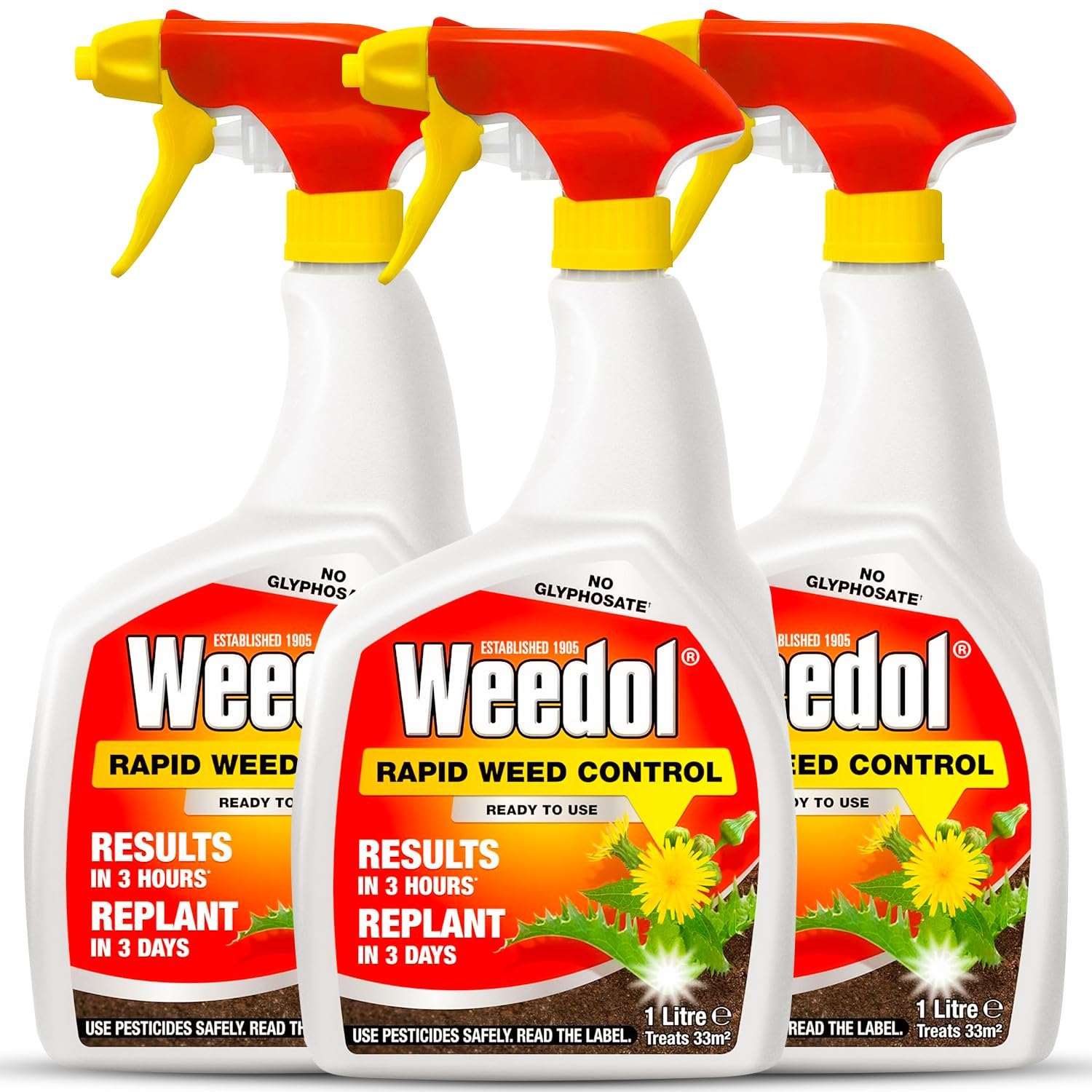Weedol Rapid Weed Killer Spray, Ready to Use 1L - Powerful WeedKiller for Effective Weed Control With Perfectonish Thank You Sticker Packaging (3)