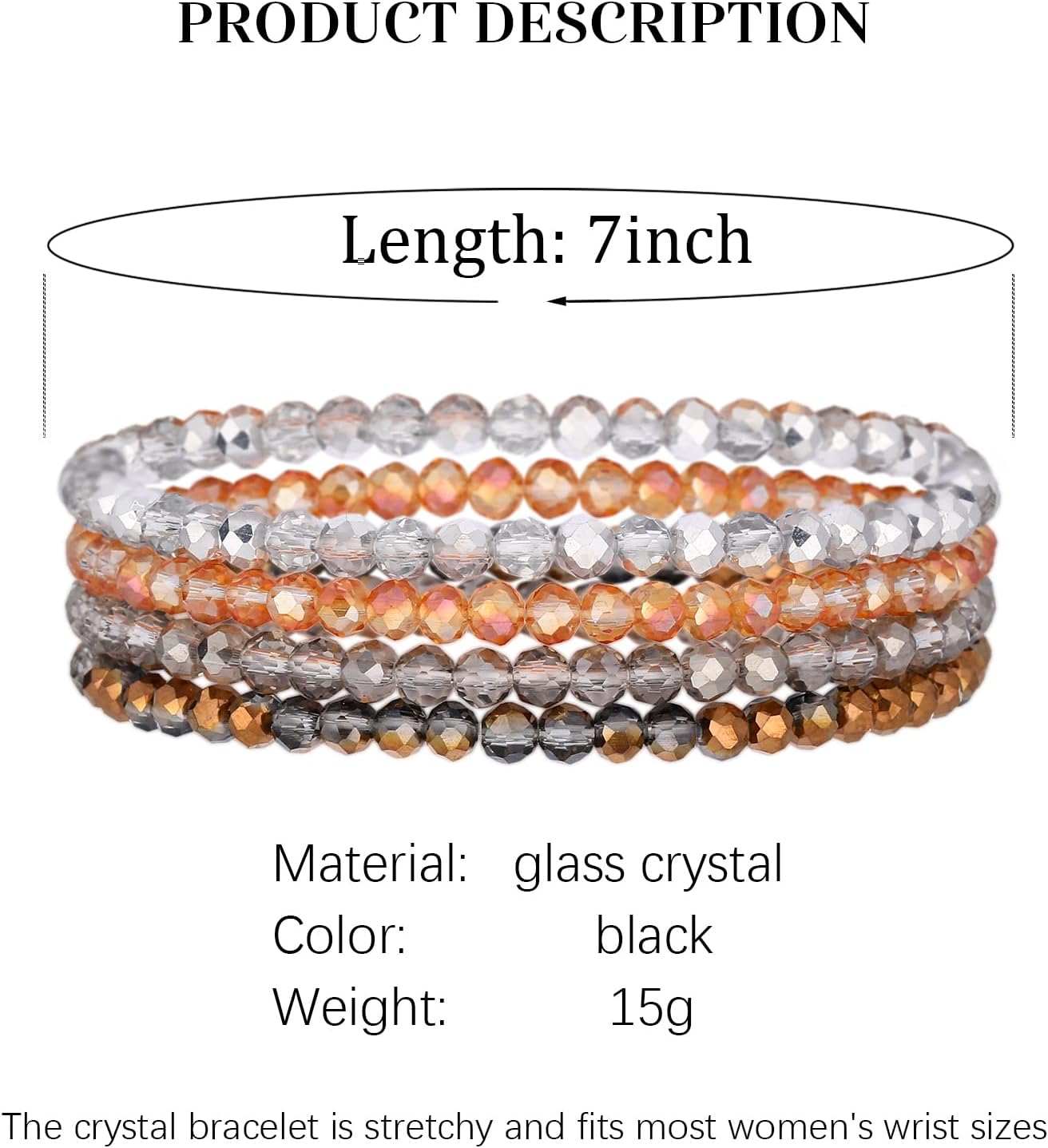 Noessla Beaded Boho Stretch Bracelet Colorful Stackable Crystal Beads Bracelets Trendy Costume Jewelry Mothers Day Gifts for Women - Image 6