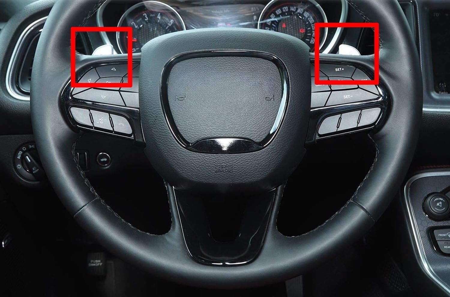 iJDMTOY Gloss Black Finish Large Paddle Extensions Compatible with Dodge Challenger Charger Durango, Grand Cherokee, 300/300C
