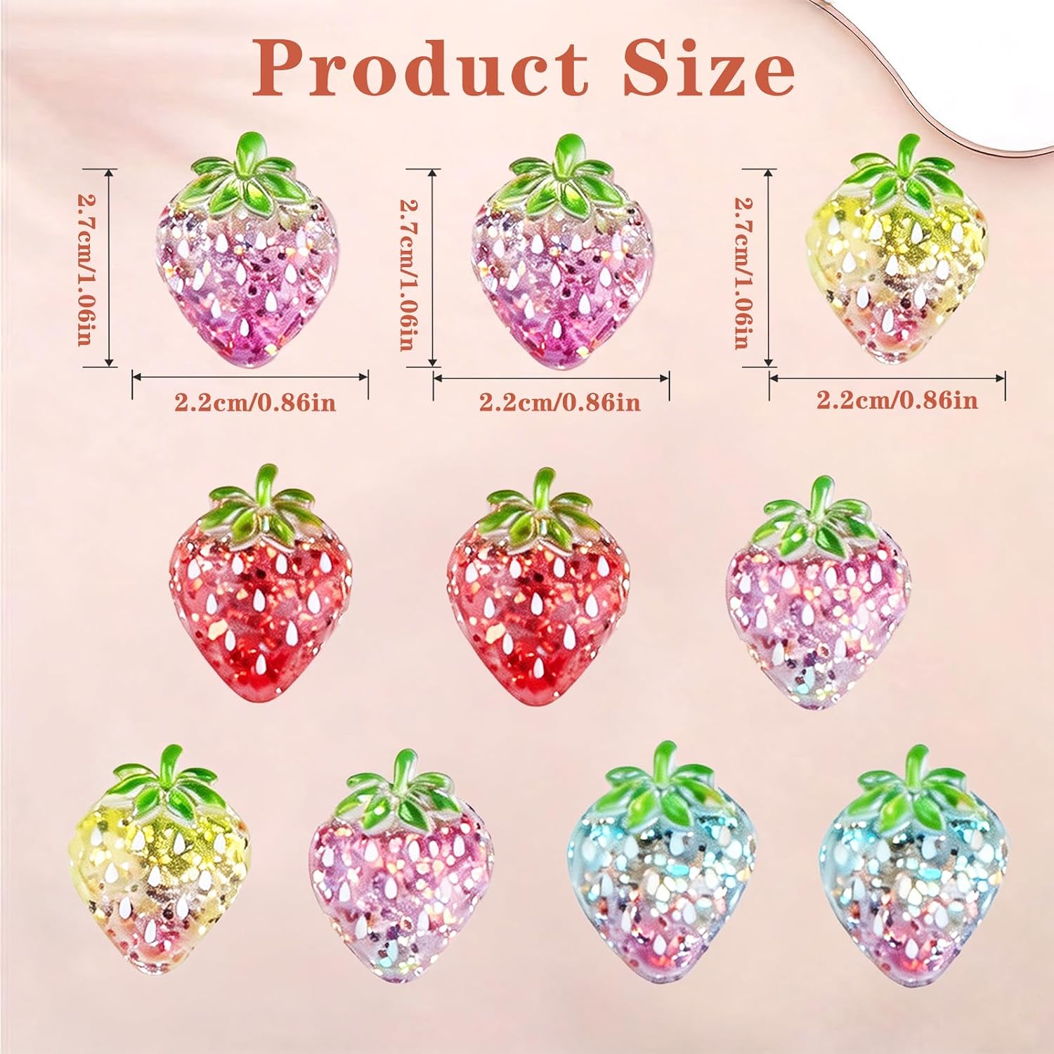 Dazoratix Cute Strawberry Fridge Magnets - 10 Pcs Colorful Refrigerator image 2