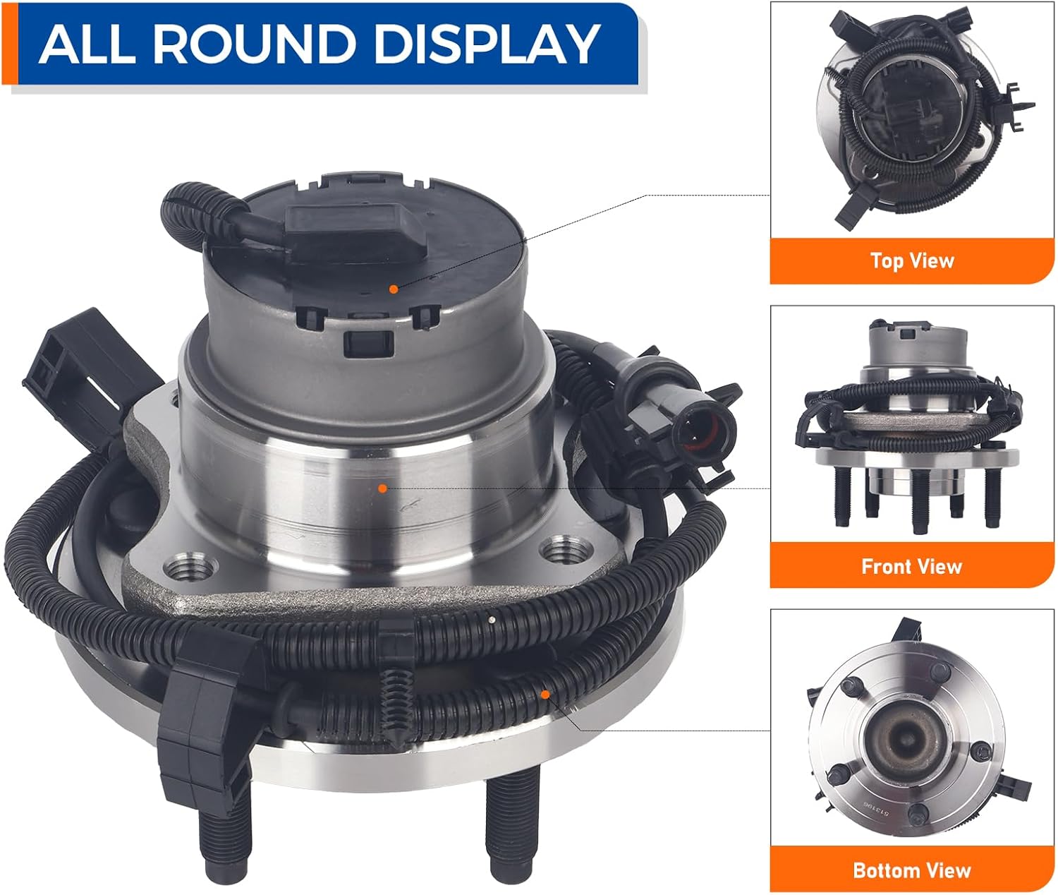 PAROD 513196 Front Wheel Hub and Bearing Assembly Fit for 2003-2005 Ford Crown Victoria, Lincoln Town Car, Mercury Grand Marquis, 2003-2004 Marauder w/ABS