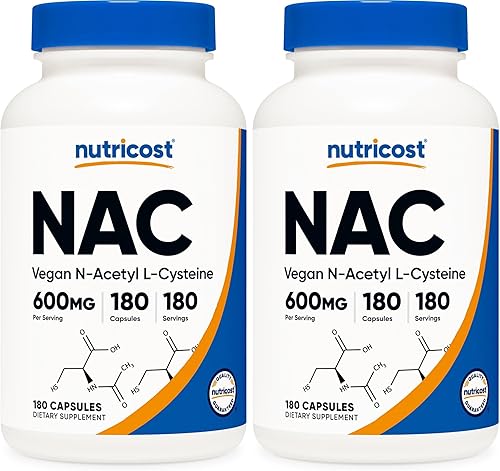 Vista 7 de Nutricost N-acetil L-cisteína (NAC) 600 mg, 240 cápsulas vegetarianas - Vegano, sin OMG, sin gluten