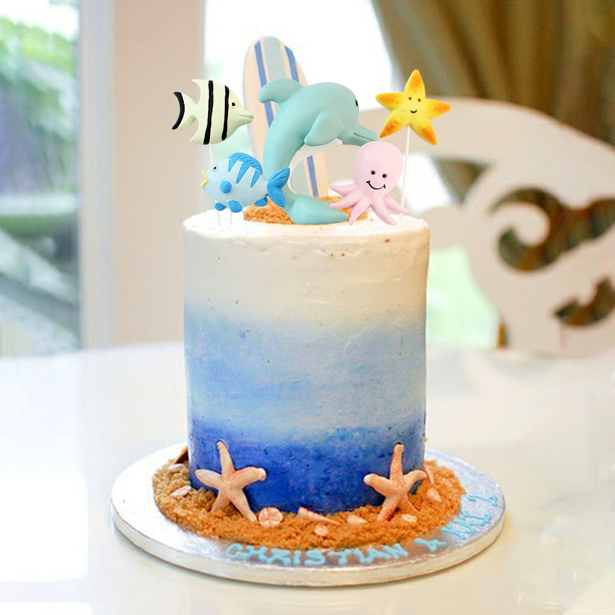 18 Decorazioni Per Torta Tema Oceano - Stelle Marine, Conchiglie E Topper Per Feste Sotto Il Mare, Baby Shower Sirena, Compleanno Spiaggia