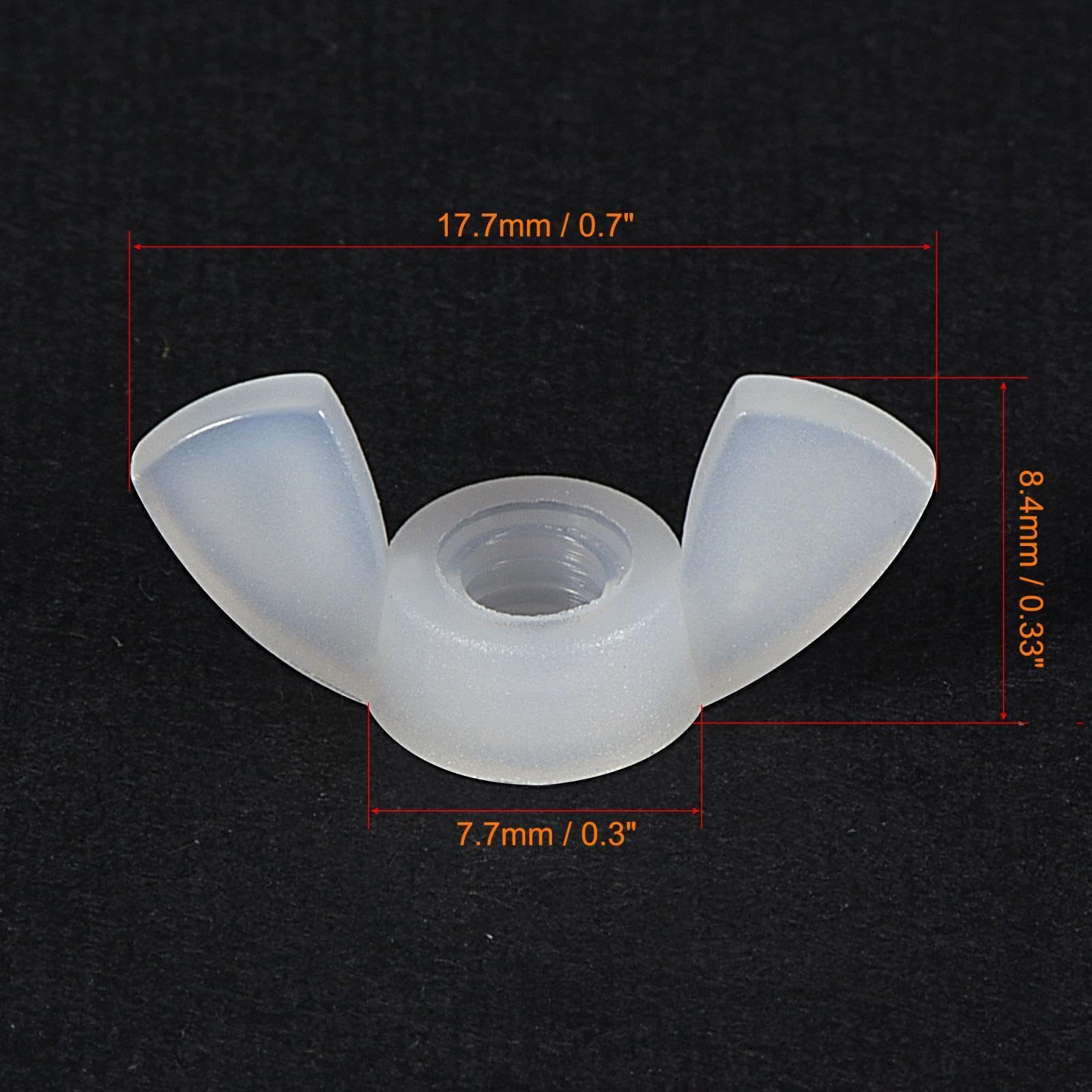 Tool Parts and Accessories M4 Wing Nuts Nylon Butterfly Nut Hand Twist Tighten Fasteners White 50pcs (#CN-140824-07673)