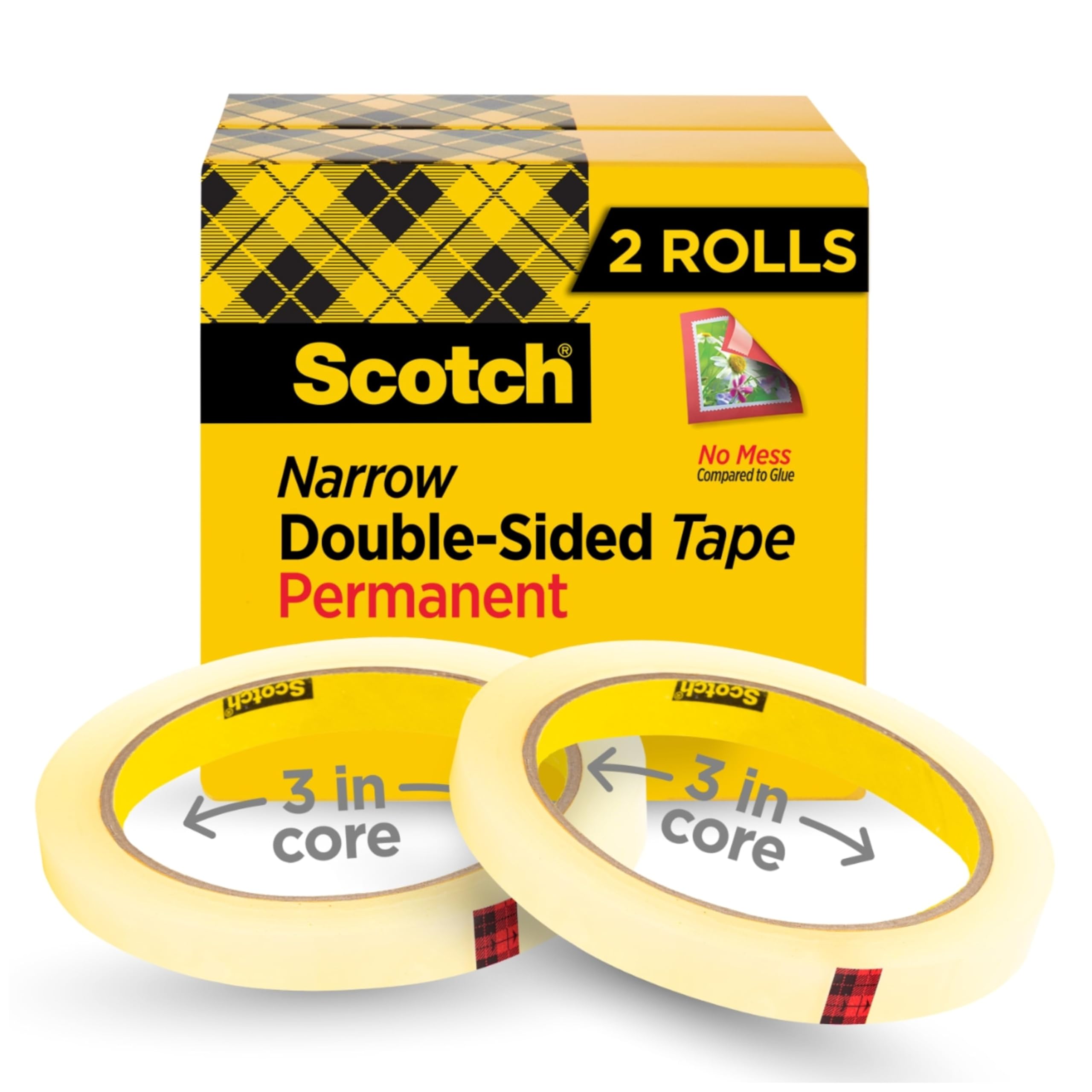 Scotch® Double Sided Tape 665-2P12-36, 1/2-inch x 1296 Inches, 2