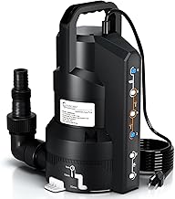 LANCHEZ 1.2HP 6000GPH Automatic Sump Pump with 6 Modes, Clean/Dirty Submersible Water Pump, Thermoplastic Water Removal Transfer Pump with 16FT Cord for Pools Basement Garden Pond, Black
