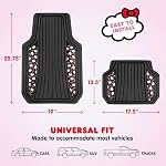 Hello Kitty Tapis de voiture 4pc Tapis de sol pour les voitures Camions VUS Noir Tapis de plancher pour les femmes Hommes Accessoires Caoutchouc lourd Cute antidérapant toujours arrière Hello Kitty Cars Accessoires Noir/Rouge