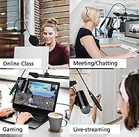 Vista 6 de Microphone Stand for Blue Yeti Snowball Boom Arm Scissor Mic Stand with Shock Mount Windscreen and Double layered Pop Filter Heavy Duty Mic Boom Arm