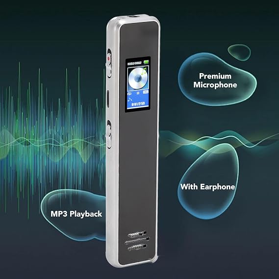 Digital Voice Recorder, Cassette Recorder, Premium Microphone, Noise Canceling, Voice to Text MP3 Player Playback, Voice Activated Recorder with Headphones, Toastmaster 32G 32G