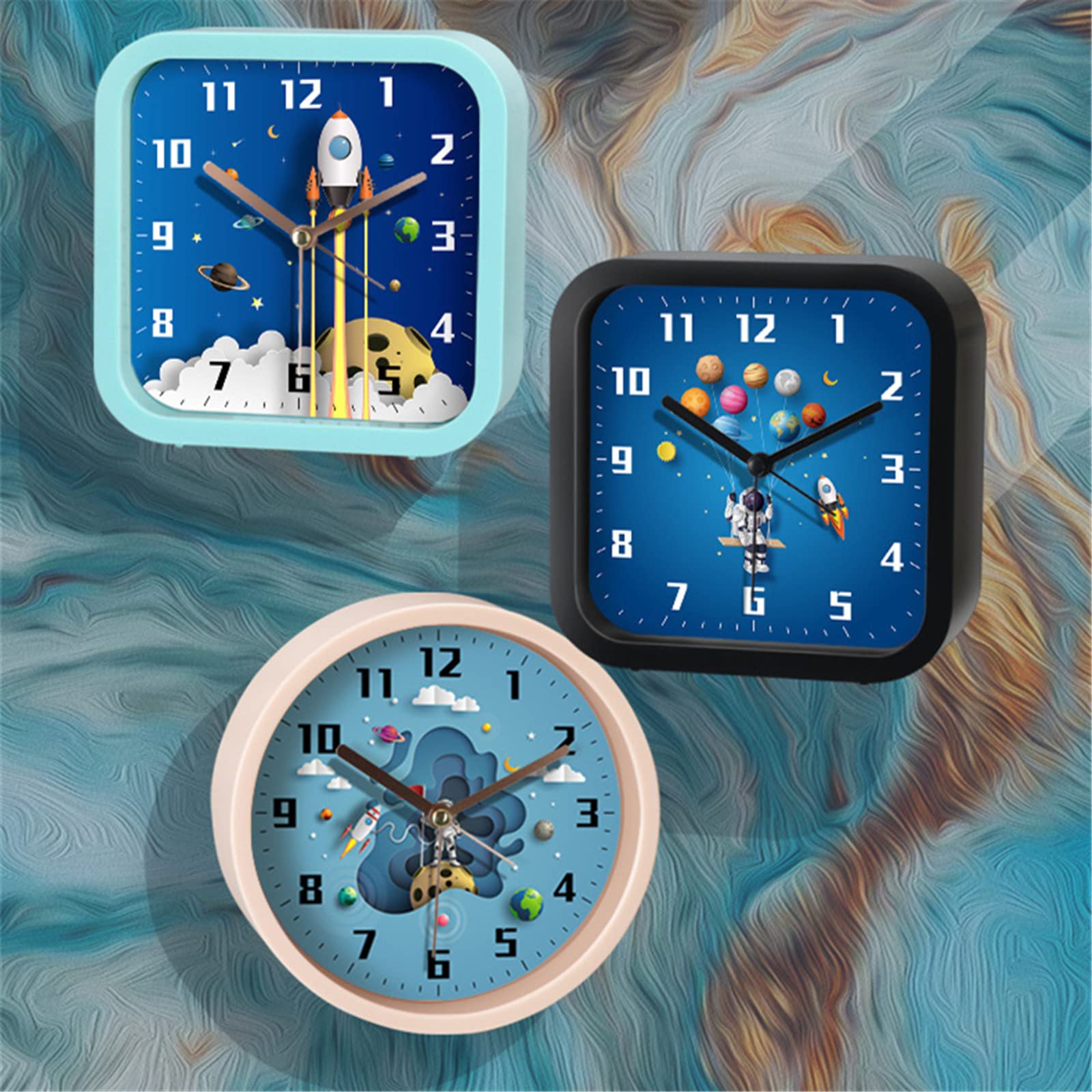 Réveil Horloge Enfant Analogique Astronaute, sans tic-tac - Pour jeunes filles et étudiants Réveil Horloge Enfant Analogique Astronaute, sans tic-tac - Pour jeunes filles et étudiants