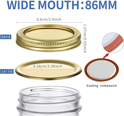 Miniatura 14 de 42 anillos para conservas de boca regular, bandas de conservas para tarros de boca pequeña, bandas de metal inoxidables para tarro Mason