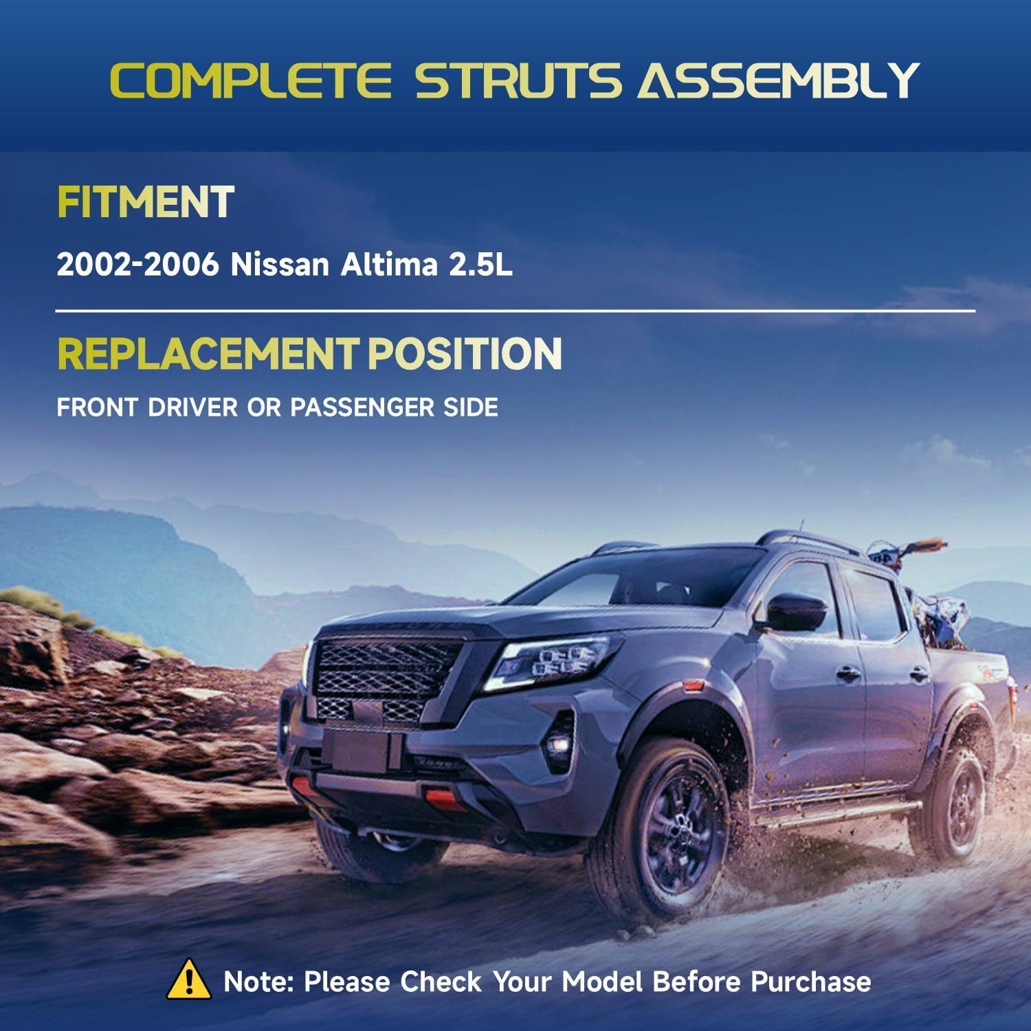 Vextone Front Shocks and Struts - Fit for 2002-2006 Nissan Altima - Only Fits 2.5 Models - Quick Install Left Right Shock Absorbers Replace 271426 271427 (Set of 2)