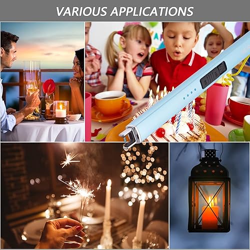 Miniatura 28 de MEIRUBY-Encendedor eléctrico, encendedor de velas recargable USB, encendedor de arco, encendedores para velas, campamento, barbacoa, uso familiar