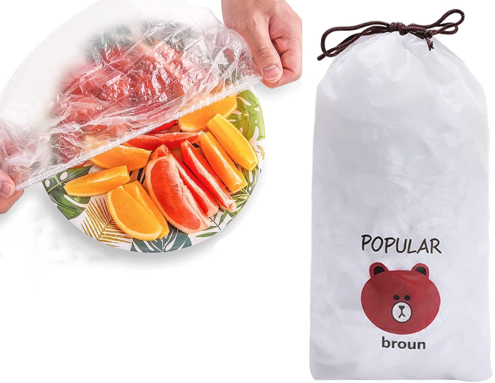 KESI ORNAMENTS 100 pieces Fresh Keeping Bags, Plastic Sealing Bags Food Cover, Universal Kitchen Wrap Seal Fresh Keeping Caps Fresh Keeping Bags Covers,plastic Stretchable Food Covers for Leftover.