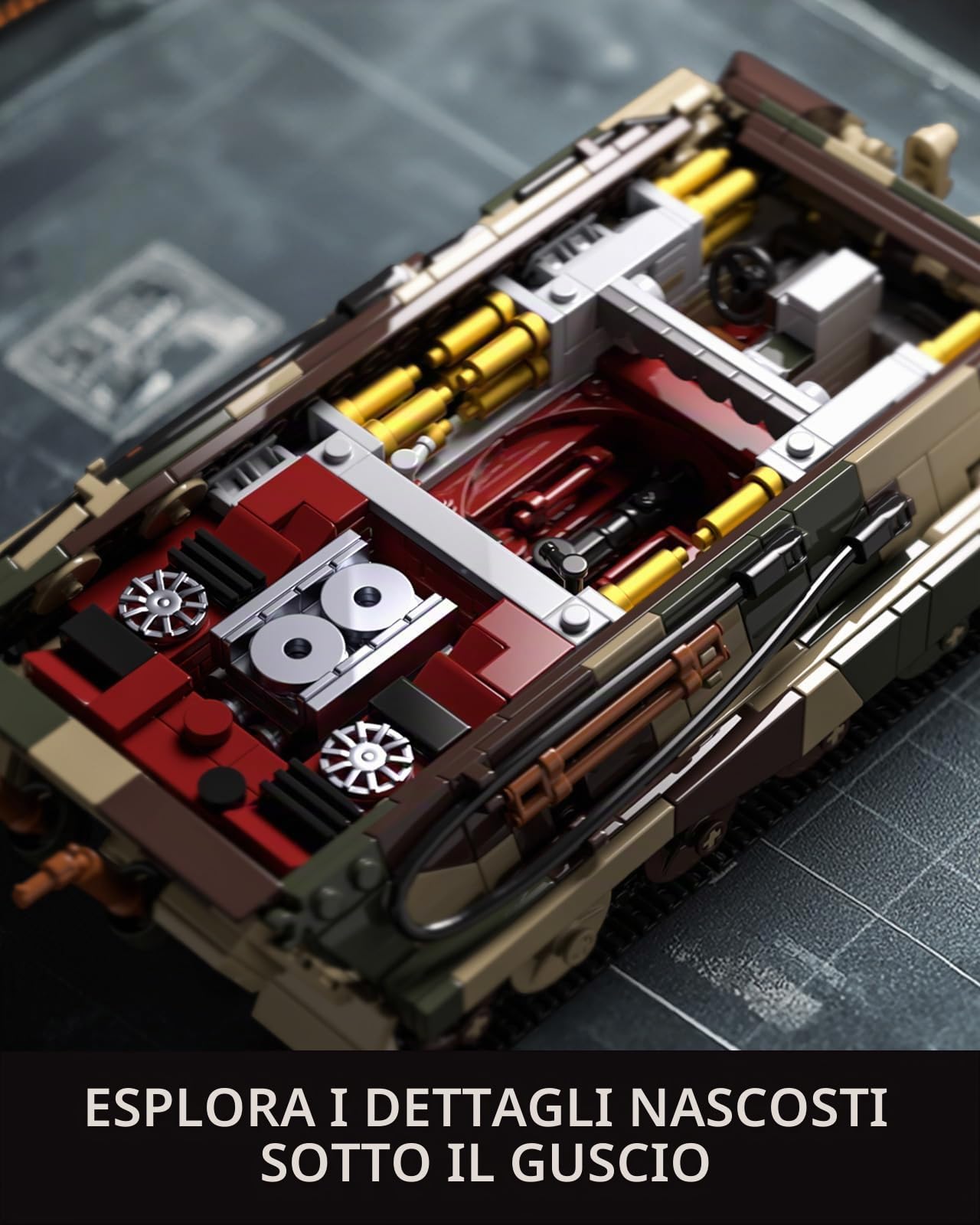 Nifeliz King Tiger Panzer - Kit di costruzione di carri armati per uomini adulti, modello di carro armato militare da costruire per gli appassionati dell'esercito, decorazione e regalo (1267 pezzi