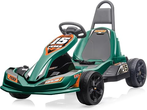 FEBER Go Kart F1 12V, 2 vitesses, style sportif, 3-5 ans, vert