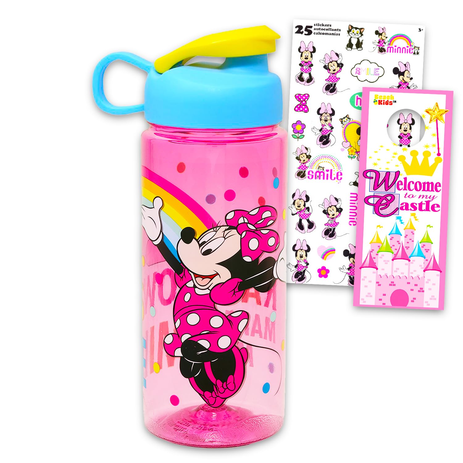 Disney Minnie Mouse Water Bottle Set - Bundle with 16 5 Oz Tumbler for Home School Travel Plus