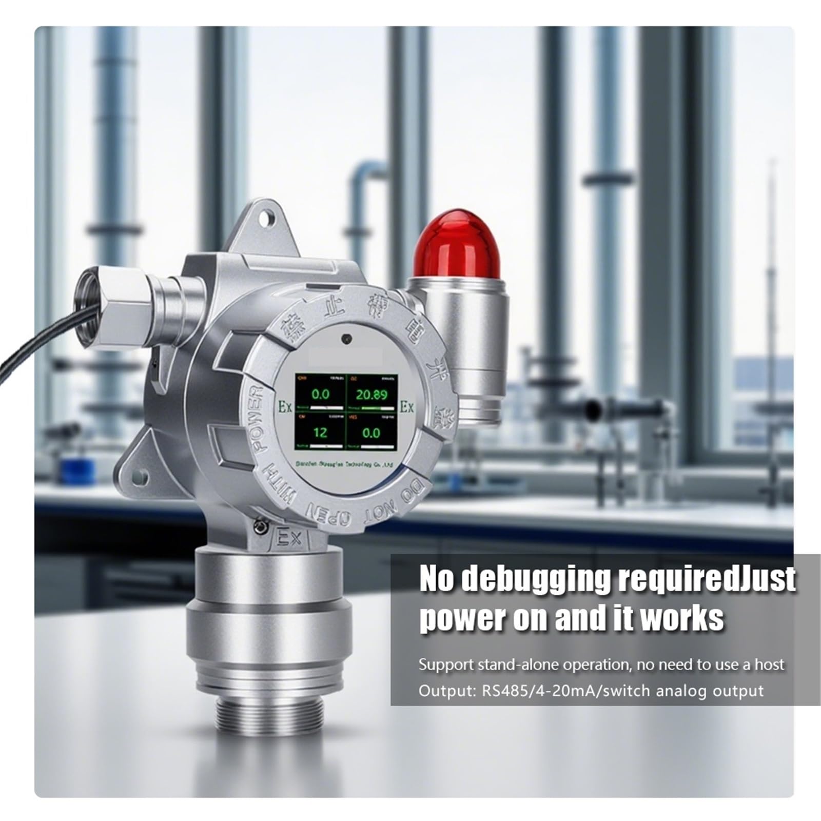 Allarme Gas 4 in 1 Online CH4 O2 CO H2S CO2 VOC Rilevatore di perdite Fisso No SO2 Ex Analizzatore di Gas Rilevatore di Scarico NH3 NO2 Contatore di Gas(Ex.O2.CO.H2S)