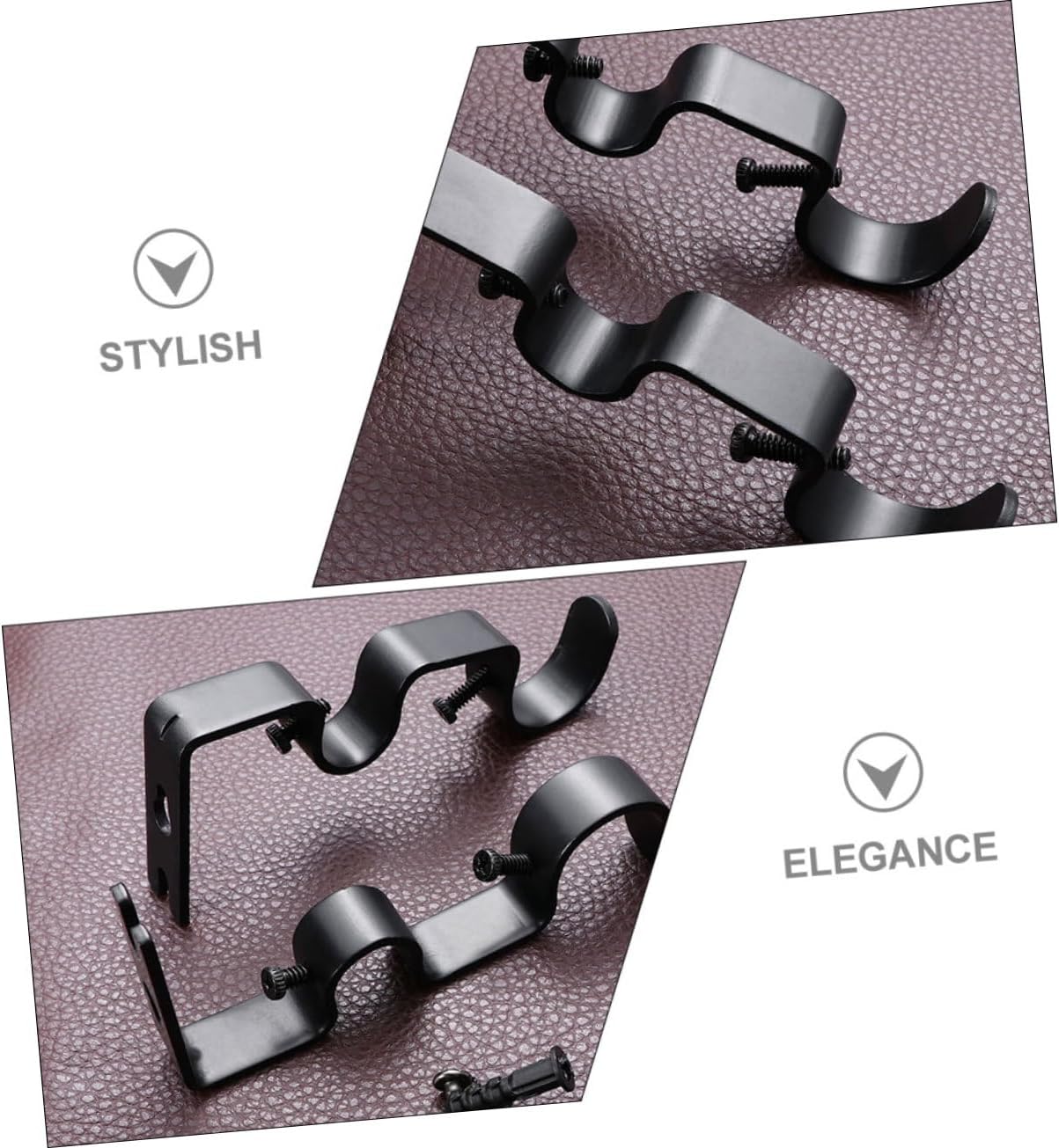 ORFOFE 4pcs Adjustable Curtain Rod Bracket Telescopic Holder for Wall Mount Design for Versatile Styles Easy Installation Elegant Finish for Home Decor