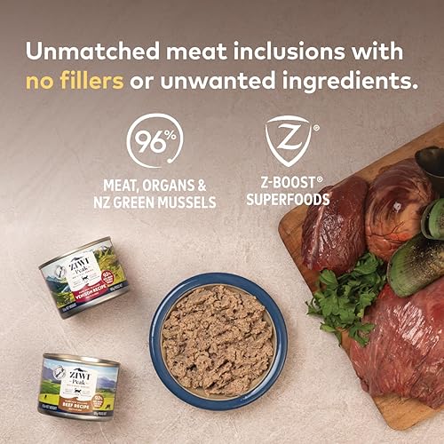 Miniatura 6 de ZIWI Peak - Alimento húmedo enlatado para gatos, totalmente natural, alto en proteínas, sin granos, ingredientes limitados, con superalimentos
