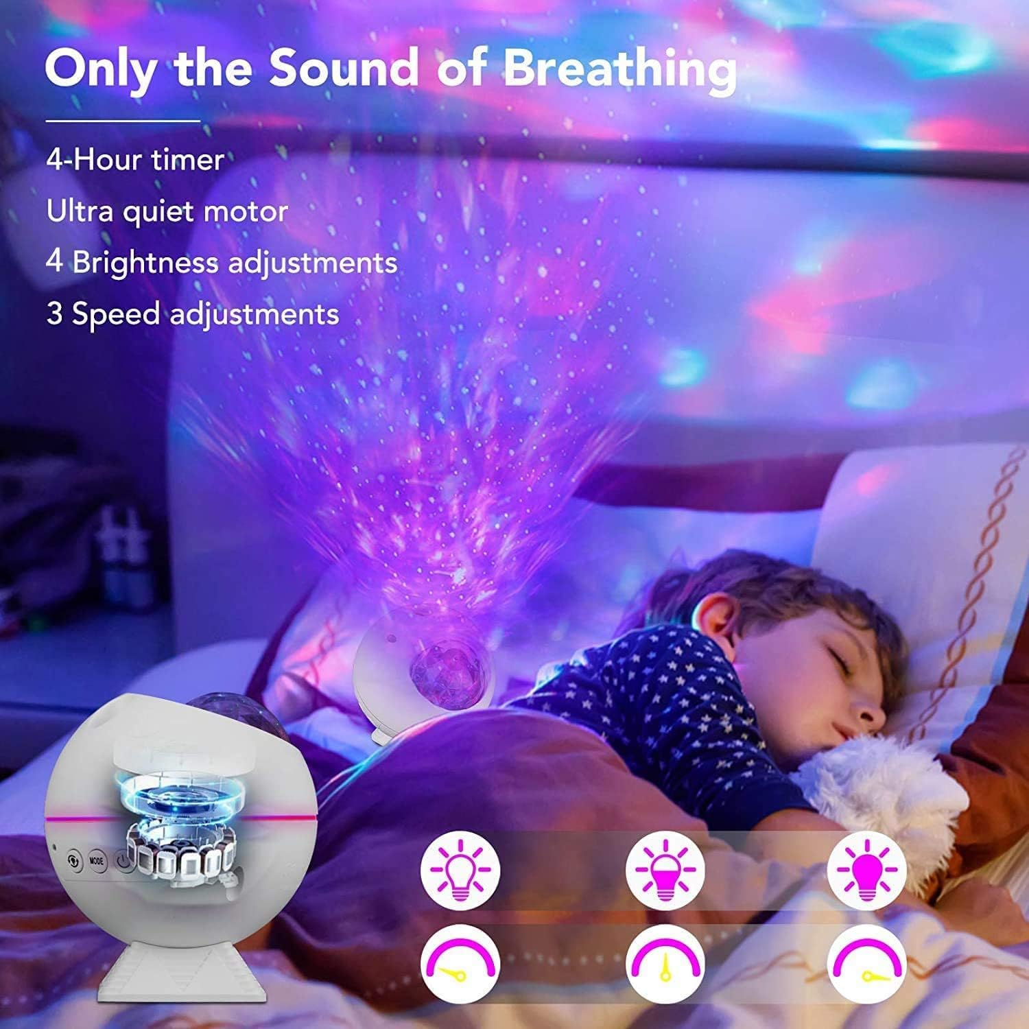 Perkisboby Star Projector Galaxy Light – Super Silent LED Night Light With Remote, Nebula, Moon & Stars, Magnetic Base, 40 Modes For Bedroom/Party Decor (Gift Idea)