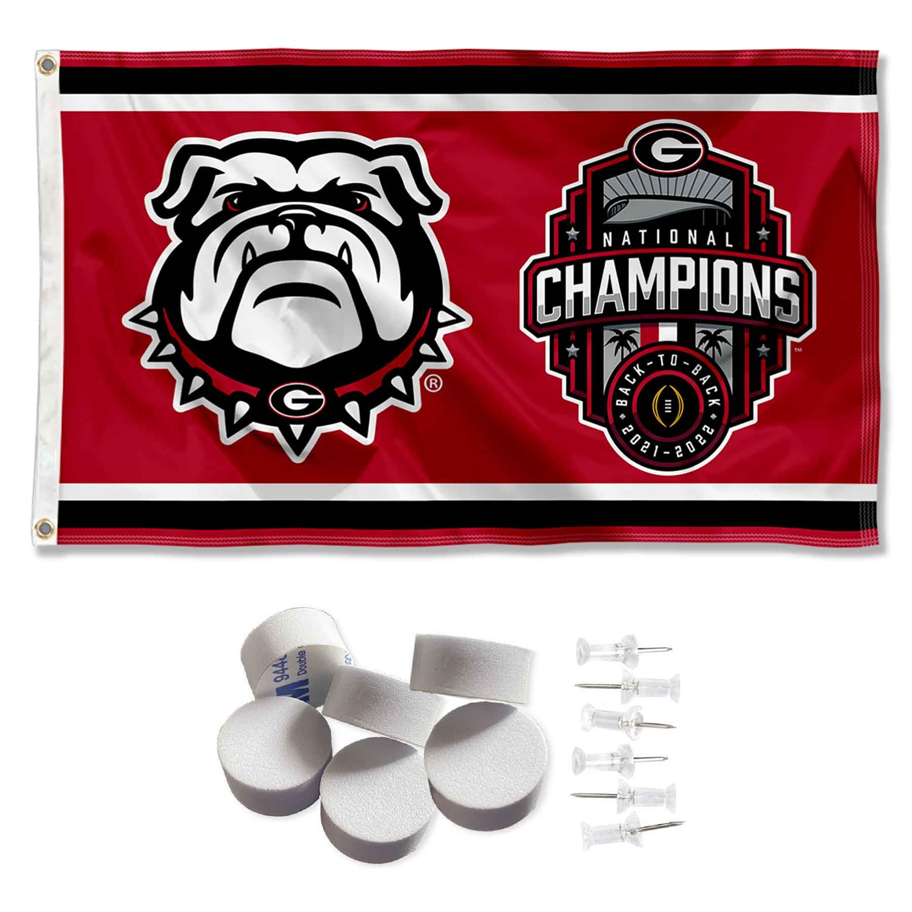 Georgia Bulldogs 2022 Football National Champions Banner and Tapestry Wall Tack Pads