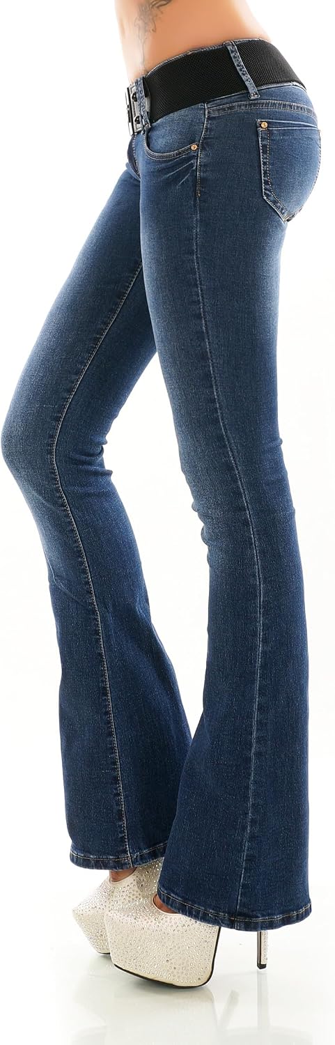 Miss RJ Jeans Hip Bootcut Jeans Women's Jeans Flared Jeans Belt