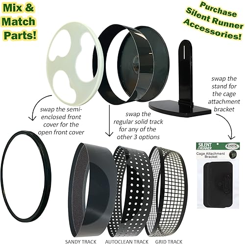 Miniatura 5 de Silent Runner - Rueda de ejercicio regular de 12 pulgadas (rueda + pista automática + pista de arena + accesorio)