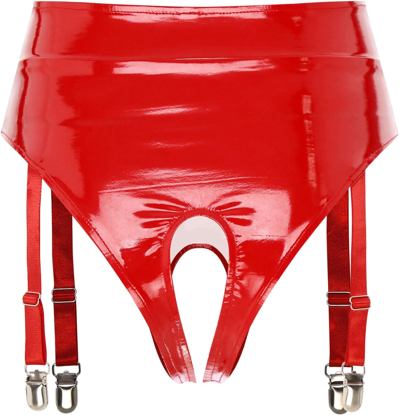 Men PVC Leather Briefs Lingerie Lingerie Open Crotch Panties Knickers Thong Bikini Briefs