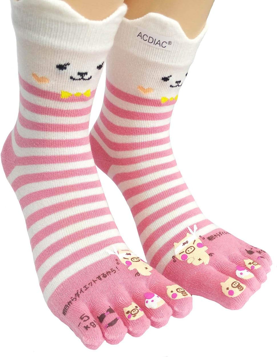 Women's Cotton Toe Socks,five Finger Socks,Funny and Funky cartoon theme sport Toe Socks - Amazon product rated Grade A