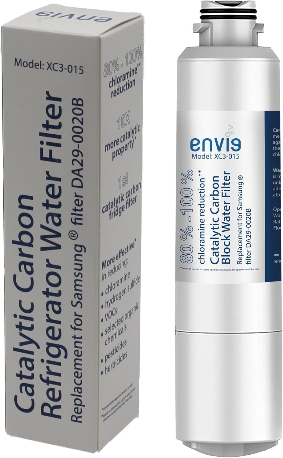 Envig Catalytic Carbon Refrigerator Filter with Test Kit, Chloramine & DBPs Fridge Water Filter DA29-00020B, Replacement DA29-00020A/B, DA29-00020B-1, HAF-CIN/EXP, RF4267HARS, RF25HMEDBSR,