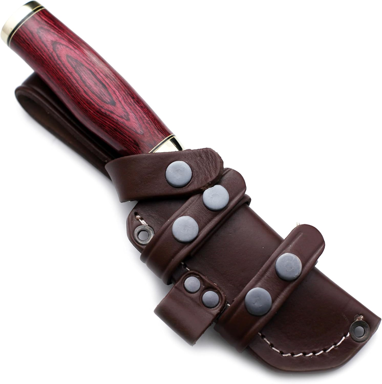 GCS Handmade D2 Steel Hunting Knife with Pakka Wood with Brass Guard Handle, Full Tang Blade, and Leather Sheath for Hunting Hunting Camping Survival EDC-GCS 928