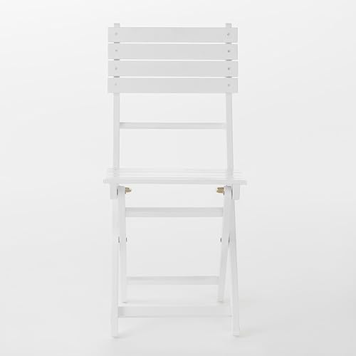 Miniatura 4 de Christopher Knight Home Positano - Sillas de comedor plegables de madera de acacia para exteriores, juego de 2 piezas, PU/blanco