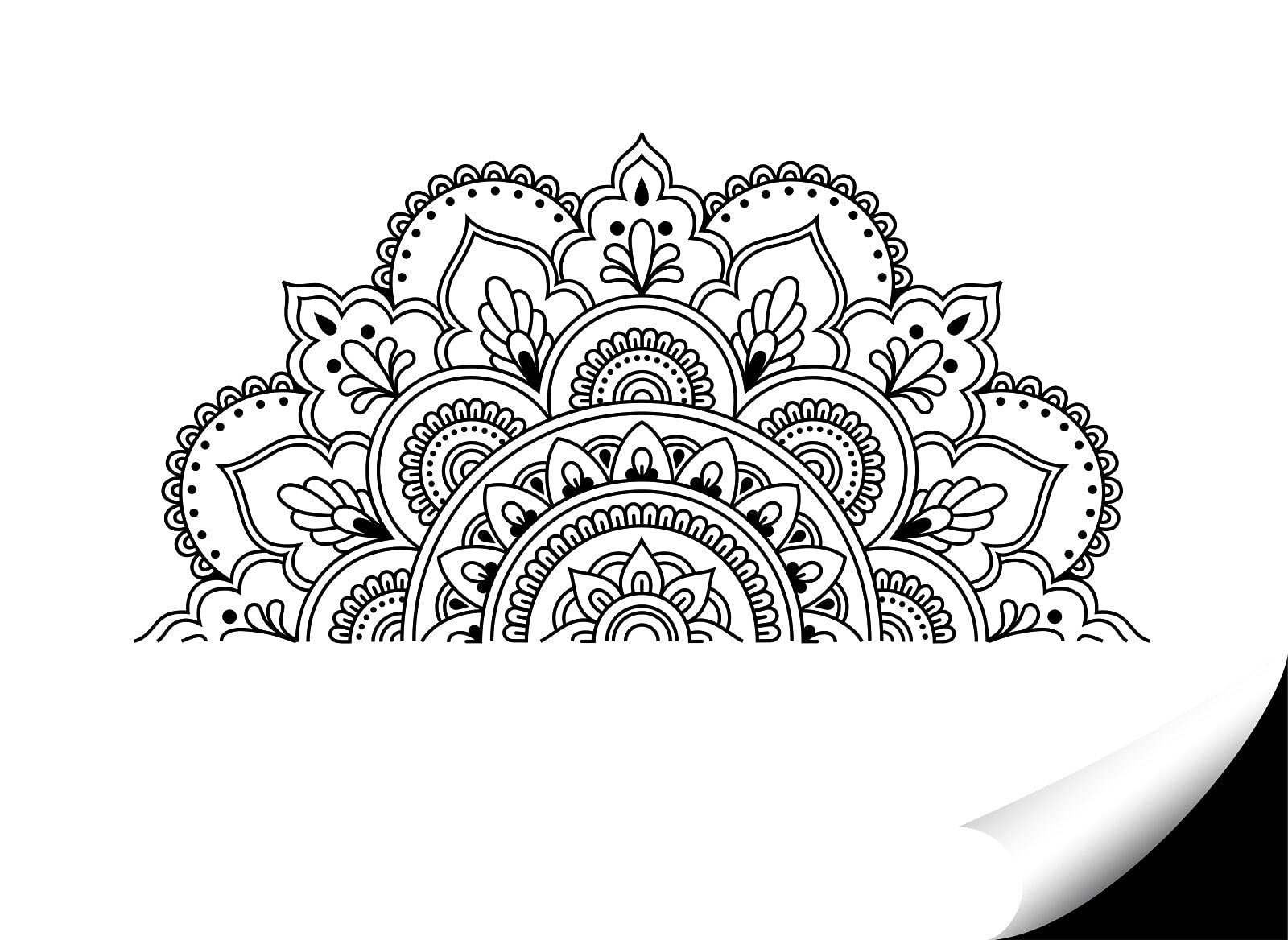 Grandora W5591 - Adesivo da parete per soggiorno, motivo mandala I nero, 115 x 58 cm