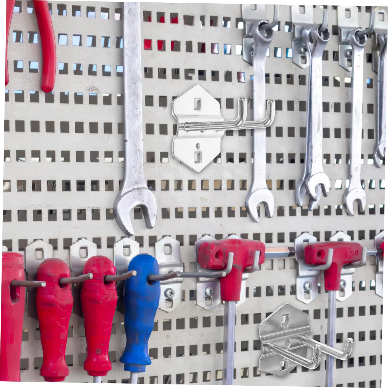 FOYTOKI Space-Saving Tool Organizer 5pcs Metal Pegboard Hooks Easy Install for Workshop Home