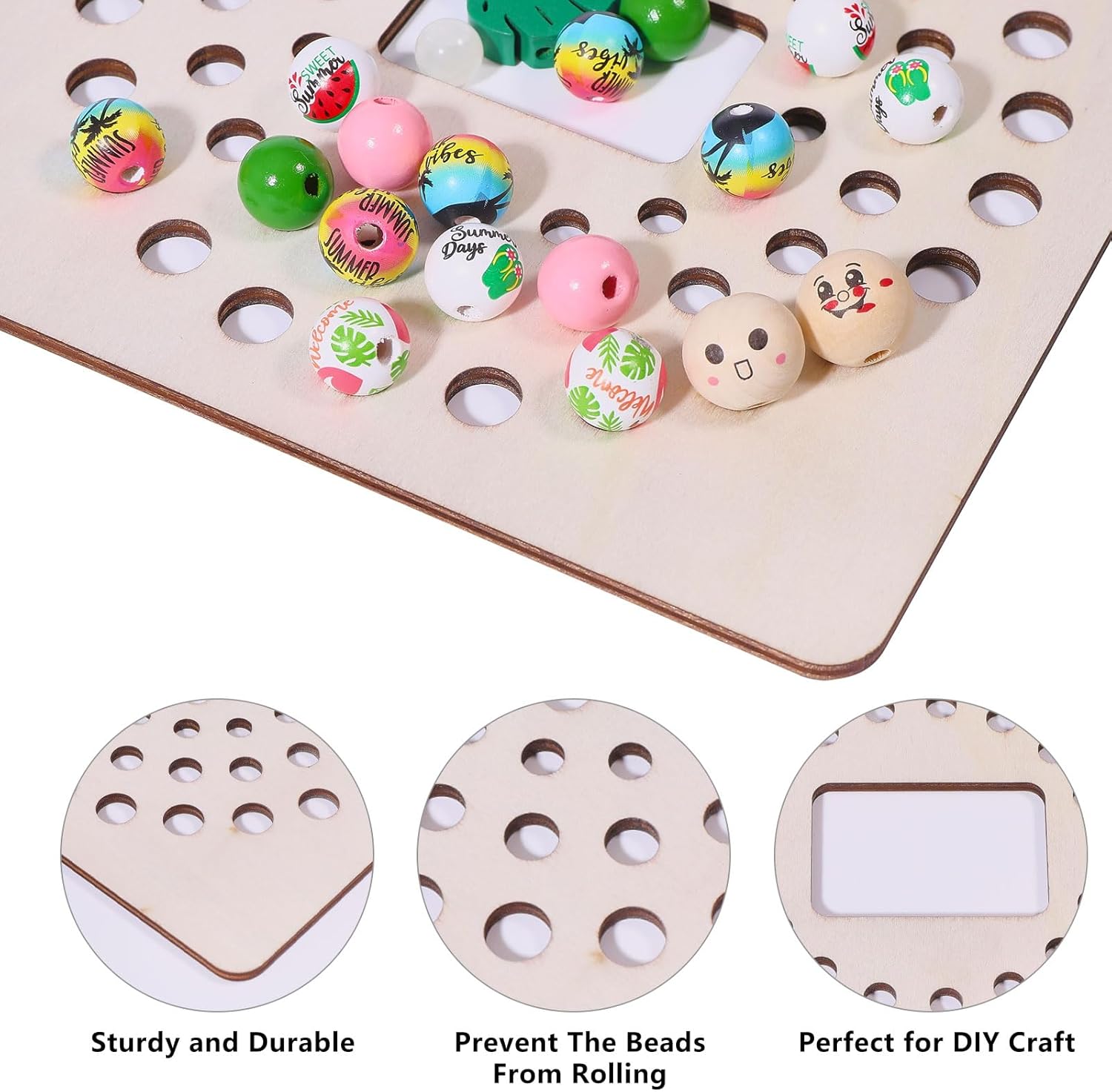 CHGCRAFT 4Pcs Bracelet Bead Board Wooden Bead Design Boards for Jewelry Making Beading Trays Bracelet Ideal for Beginners and Professionals 7.87x7.87x0.19 Inches
