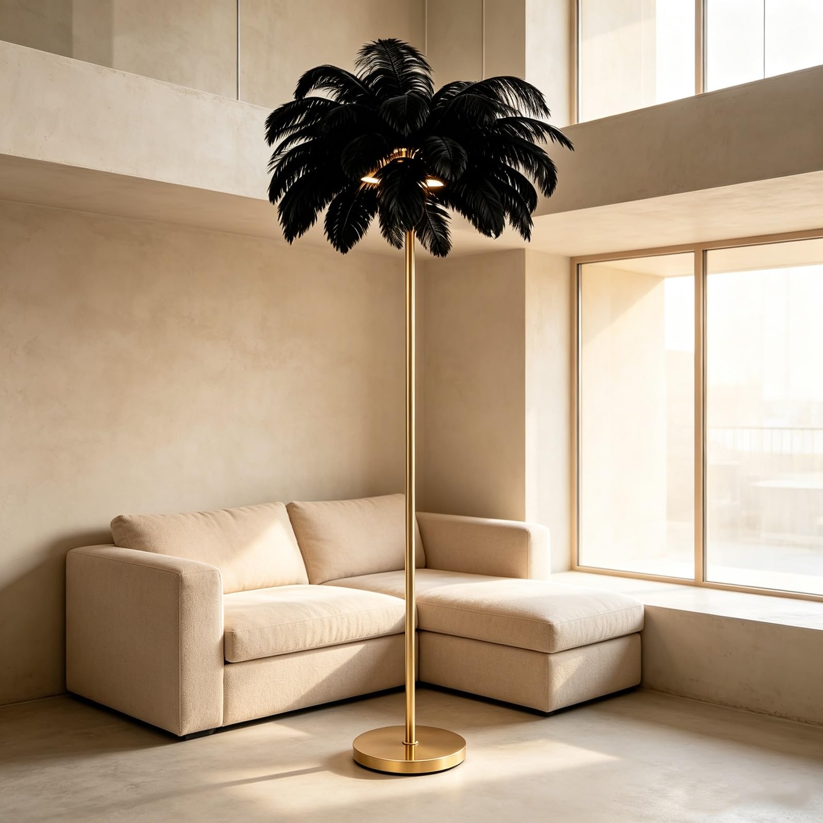 LCNDKF LED Feather Floor Standing Lamp