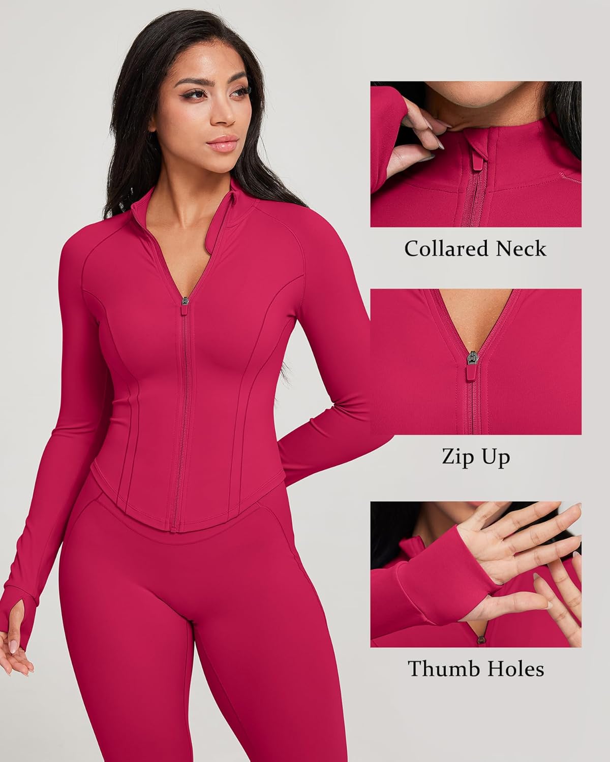 GYM RAINBOW Womens AiringBrez Athletic Workout Jacket Lightweight Waist-Snatching Zip Up Running Cropped Jackets Gym Top