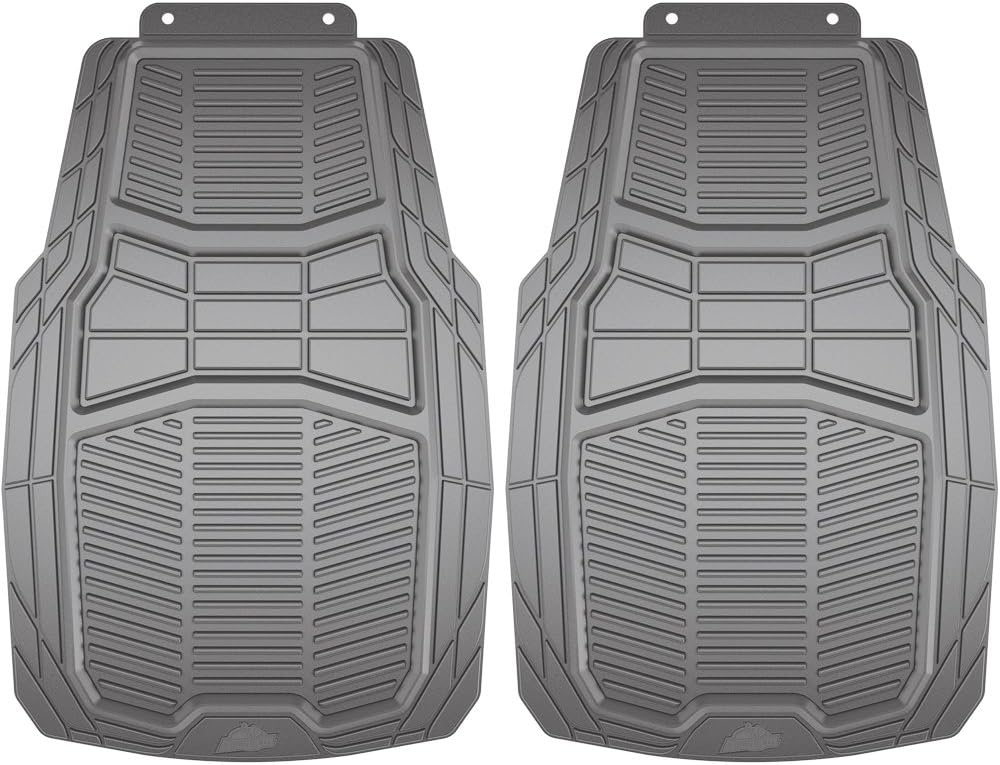 Armor All 79967 2-Piece Rubber Heavy Duty Floor Mat, Grey